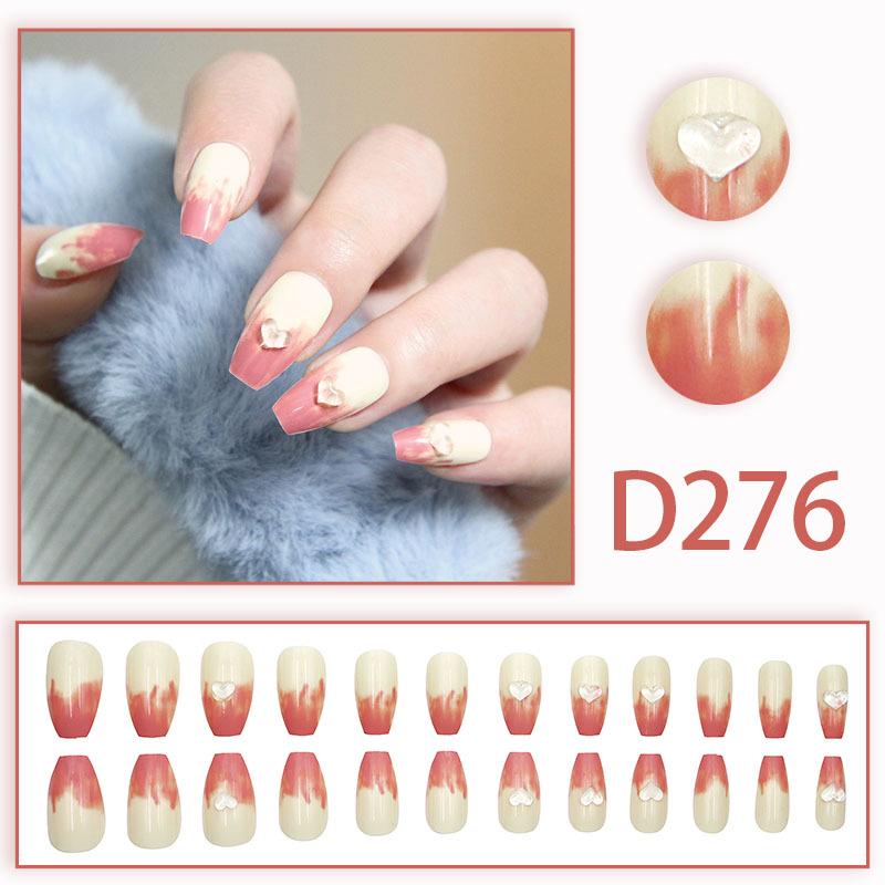 Sweet Fairy Detachable Press-On Nails: Cute Blush Translucent Finished Nails for Girls