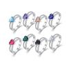 Double Band Heart CZ Ring 925 Silver 4 Prong Setting Paved Zircon Engagement Promise Wedding Ring for Ladies