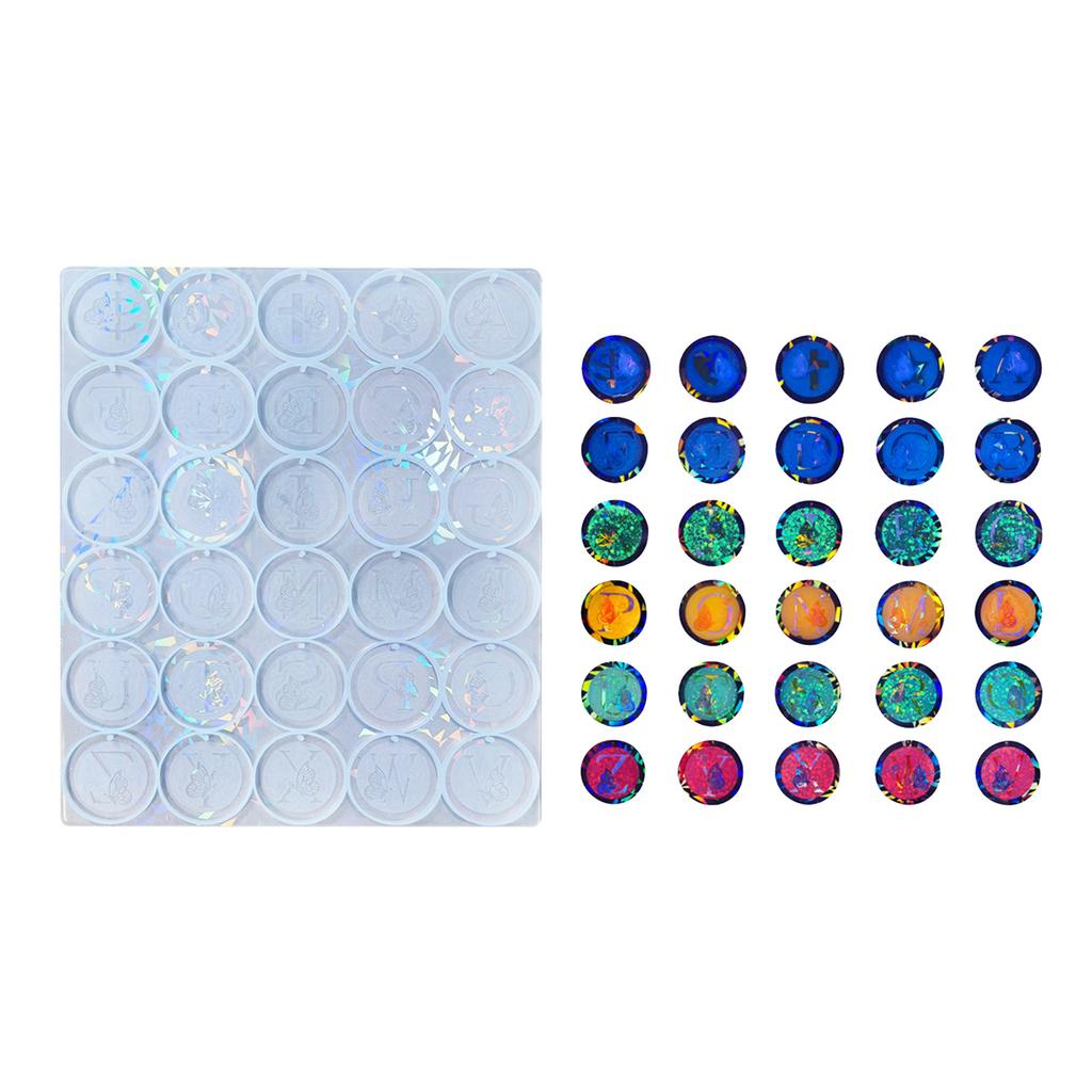 Alphabet Epoxy Resin Silicone Mold Holographic Butterfly Letter Pendant Molds DIY Keychain Earring Pendant Jewelry Craft