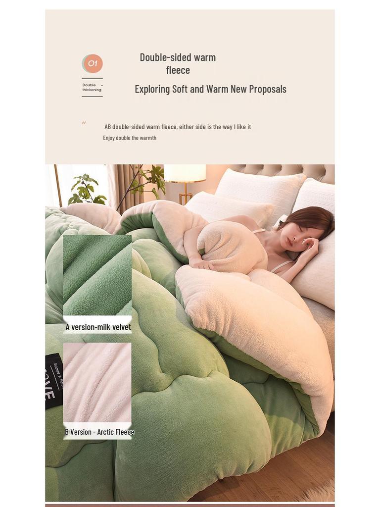 Velvet Lambswool Thick Winter Quilt - Warm Bedding for Students (Autumn/Spring)