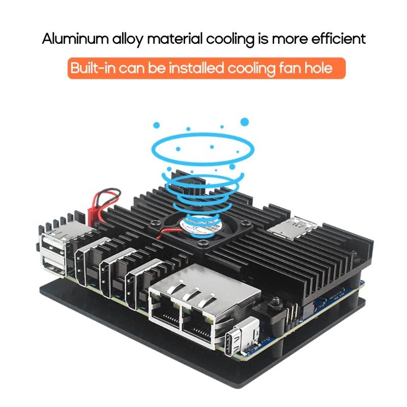 Корпус из алюминиевого сплава, пассивное охлаждение, металлический корпус с термоклеевой прокладкой, набор винтов для Orange Pi 5 +