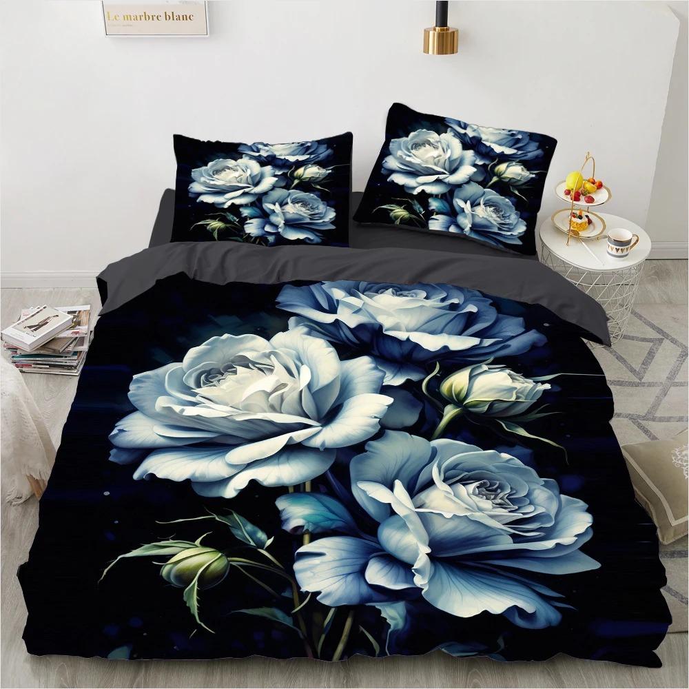 Red Rose Bedding Set Qulit Cover 3d Floral Duvet Cover Set Flower Comforter Cover Queen King Size Bed Linen 220x240 200x200