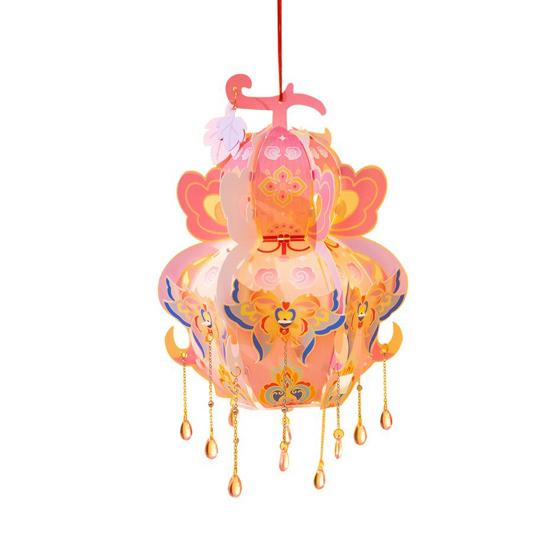 Handcrafted Calabash Lantern Handheld Chinese New Year DIY Luminous Flower Light for Mid-Autumn Festival Hanfu Cosplay Wedding Decor