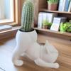 Cat Flower Pot Decorative Resin Animal Planter Home Office Desktop Bulldog Flower Pot for Succulents Plant Lovers Gift