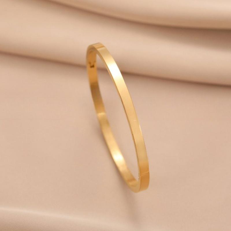 Креативные ювелирные аксессуары Женский подарок Темперамент Простые браслеты-манжеты из титановой стали Женские браслеты