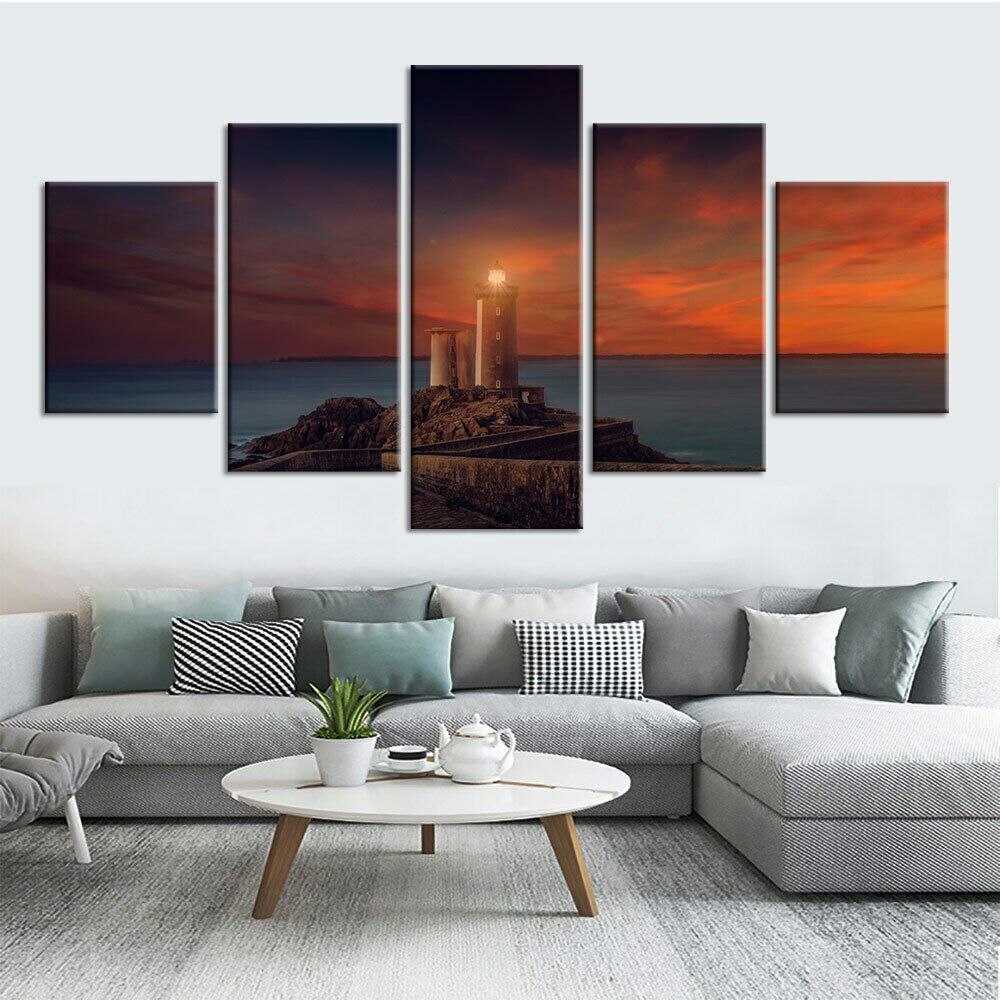 5 шт. маяк морской пейзаж Декор холст картина настенное искусство 5 шт. картины плакат HD печать домашний декор без рамки 5 панелей