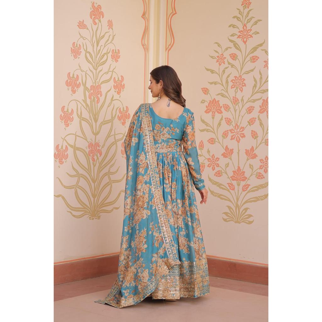 Premium Designer Readymade Gown-Dupatta Collections.