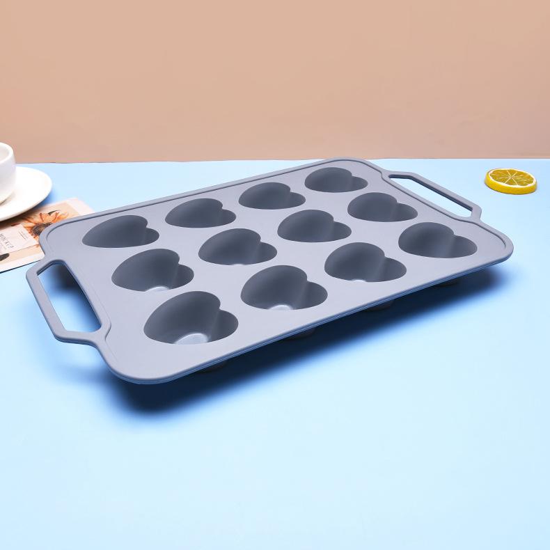 12 ровных форм для торта в форме сердца, пищевая силиконовая форма для торта, мягкая форма для выпечки с мягким дном, легко снимается с формы
