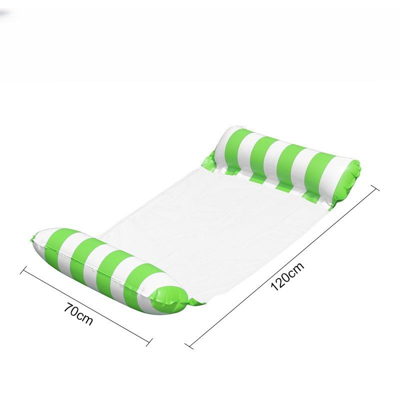 1 шт. Надувной гамак-кресло для бассейна - Портативное складное кресло-реклайнер с воздушным насосом, двухтрубный полосатый плавучий шезлонг для взрослых