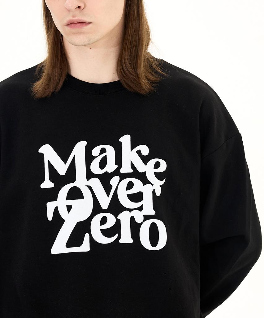 MOZMOZ Square Shine Logo Oversized Sweatshirt Black