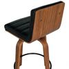 Swivel Bar Stool with PU Leather Upholstery & Curved Wooden Legs 360 degrees Swivel Chair for Kitchen, Bar & Counter