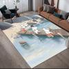 Moomin Flannel Pattern Square Carpet,Area Rug,Carpet Rug for Living Room Bedroom Sofa Playroom Decor,Non-slip Floor Mat