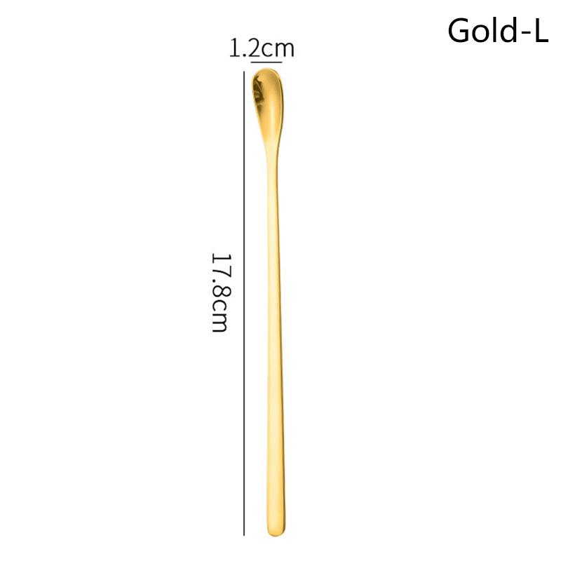 Ложка из нержавеющей стали для кофе, мороженого, десерта, чая, ложка для размешивания, для пикника, кухонные принадлежности, барные инструменты, ложка с длинной ручкой