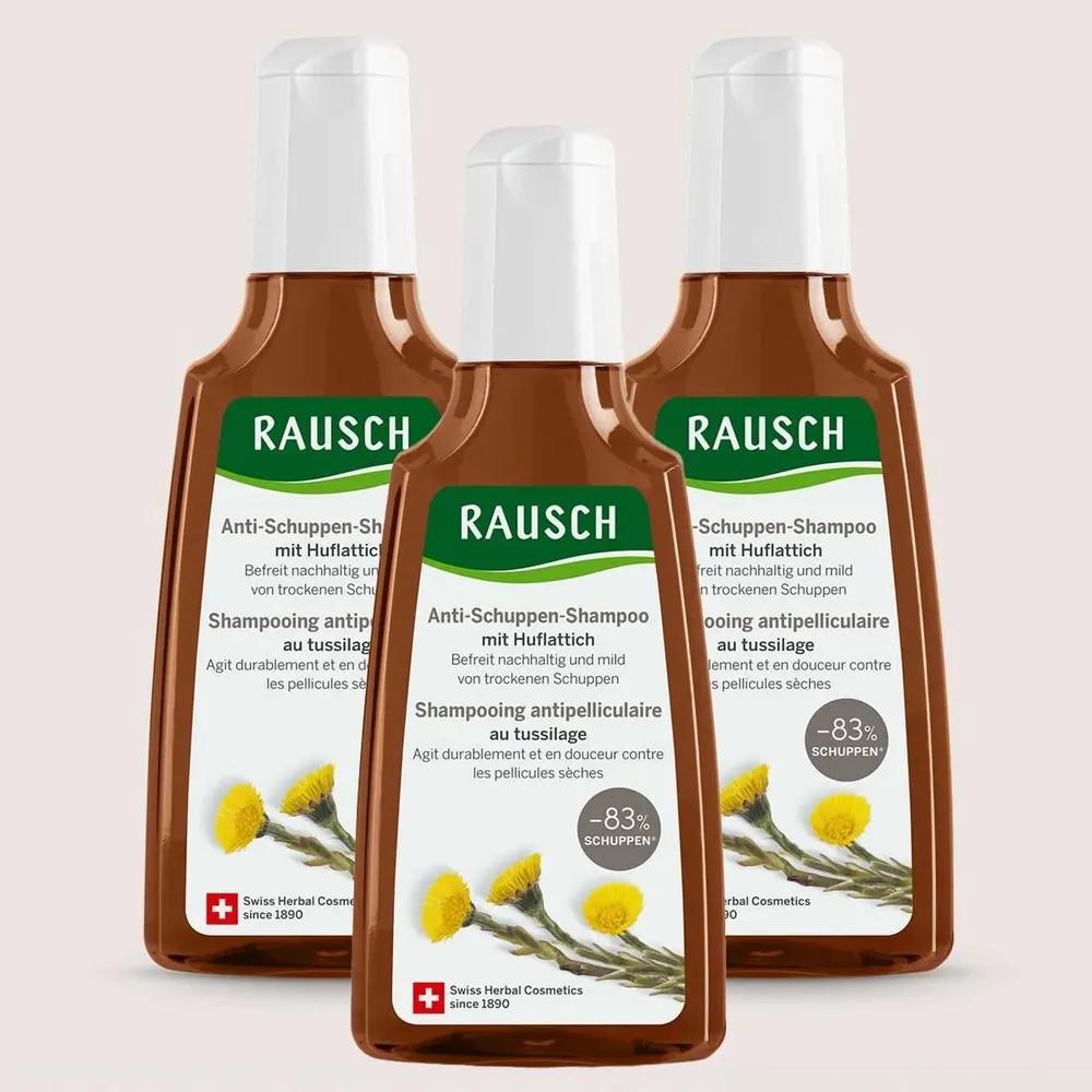 Rausch 3-Pack Anti-Dandruff Shampoo for Dandruff, Scalp, Flaking, and Itching, Tussilago farfara Extract 200ml