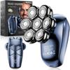 Head Shaver for Bald Men Wiklaus Detachable 5in1 Electric IPX7 Waterproof Dry Wet 7D Rotary Grooming Kit with LED Display USB Rechargeable Blue