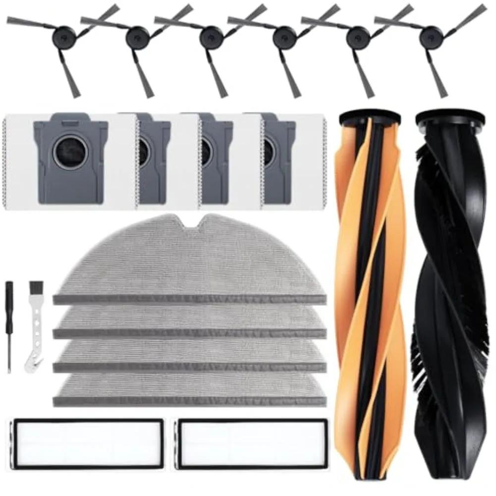 For DREAME D20 Plus Vacuum Cleaner Replacement Dual Roller Brush, Side Brush, Filter, Mop, Dust Bag, And Cleaning Tool Kit