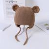 Cute Baby Hat With Ears Autumn Winter Toddler Boys Girls Knitted Beanie Solid Color Infant Kids Warm Earflap Cap