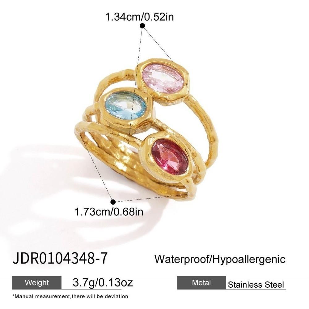 Fade Resistant Titanium Steel Ring Lightweight Hand Jewelry Durable Zircon Ring Birthday Gift