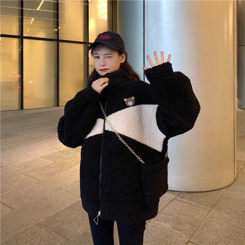 Осенне-зимнее новое большое свободное плюшевое пальто-куртка