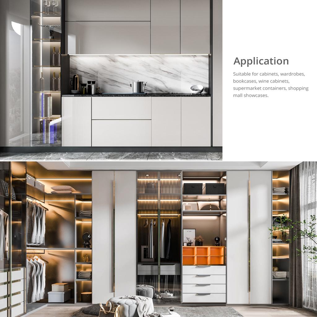 Светодиодная подсветка под шкаф с сенсорным управлением 12 В Алюминиевая светодиодная планка-трубка с диммером Набор для самостоятельной сборки Освещение для кухни, шкафа, витрины