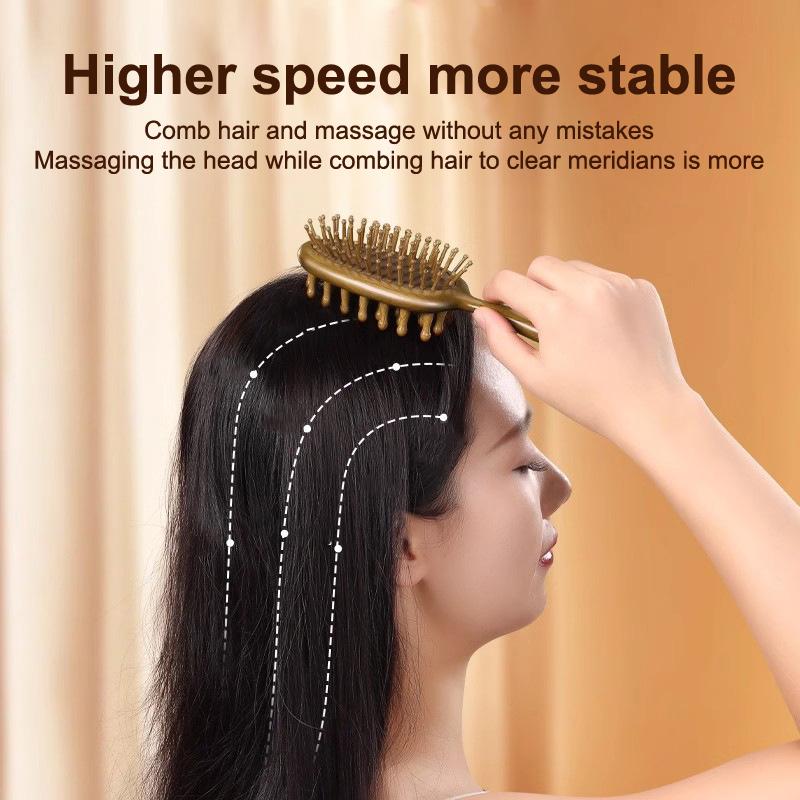 Двусторонняя сандаловая расческа с воздушной подушкой, уход за волосами, для кожи головы, антистатическая, меридианная, для улучшения кровообращения головы, дренажная, массажная расческа