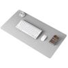 Cat Box Extra Large Waterproof Oil-Resistant Heat-Resistant Mouse Pad Desk Mat Computer Leather Cork Office Desk Pad Silver Gray [40*80]
