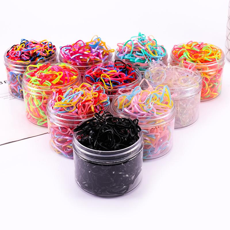 500pcs disposable thickened elastic bands for children's small hair accessories; elastic bands that are strong and never break