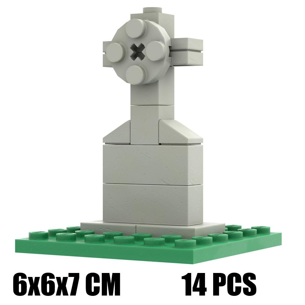 Hell's Gate Мелкие Частицы Строительный Блок Сцена Забор Пейзаж Хэллоуин Дом с Привидениями Модульный Орнамент