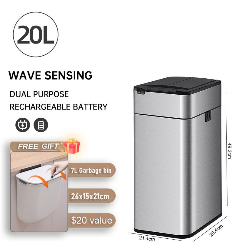 Умный мусорный бак из нержавеющей стали, автоматический датчик, кухонное мусорное ведро, большая емкость, корзины для пищевых отходов, корзина для мусора в ванной комнате