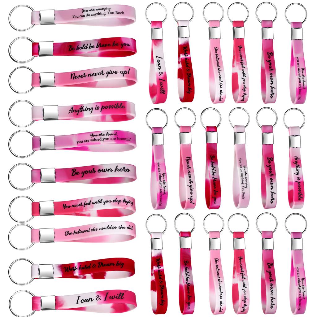 30 шт. Брелок «Спасибо» оптом Подарок сотруднику для поощрения Мотивационный силиконовый брелок Брелки с вдохновляющей цитатой Персонал App