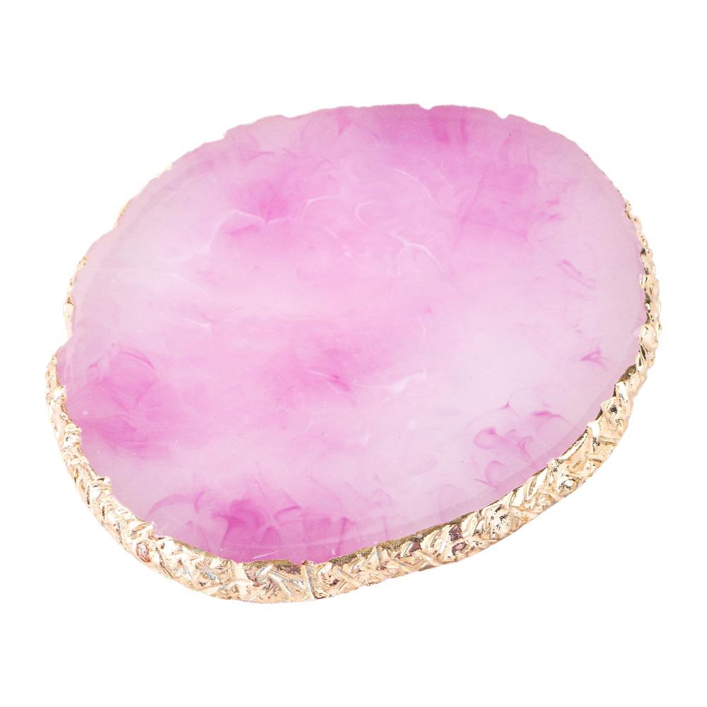 Round Nail Art Palette Professional Golden Edges Gel Polish Palette DIY Easy To Clean False Nail Tips Palette Nail Salon