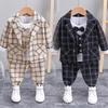 Boys' Spring-Autumn Dress Suit: Three-Piece Outfit for Ages 0-5 Years