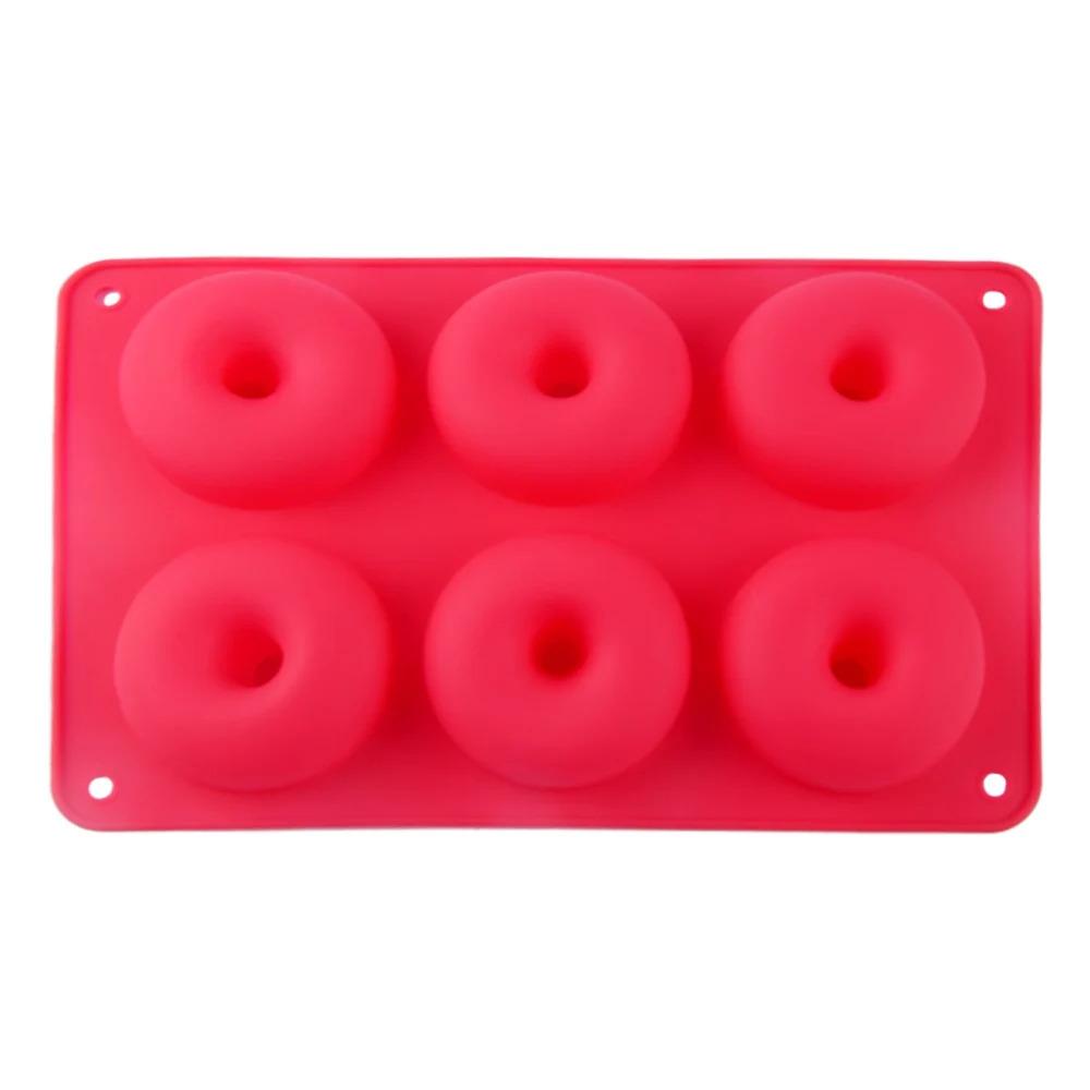 1шт силиконовая форма для пончиков 6 полостей шоколадная форма для выпечки хлеба торта антипригарный противень DIY инструменты для выпечки пончиков десертов