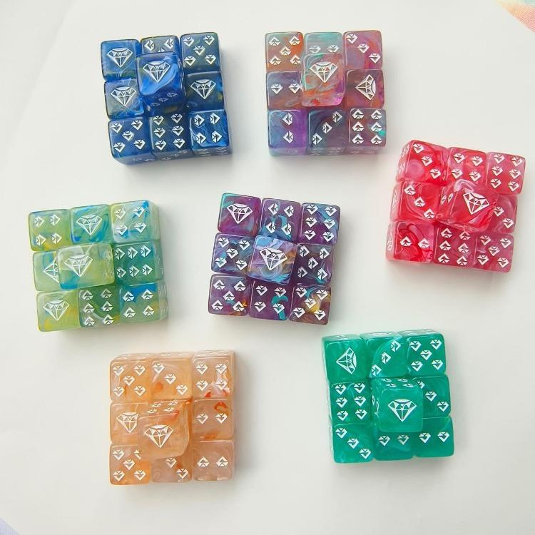 10pcs/lot D6 Dice 16mm Mixed Colours Polyhedral Dice 6-sided Entertainment Party Board Game Table Game Digital Dice for RPG DND