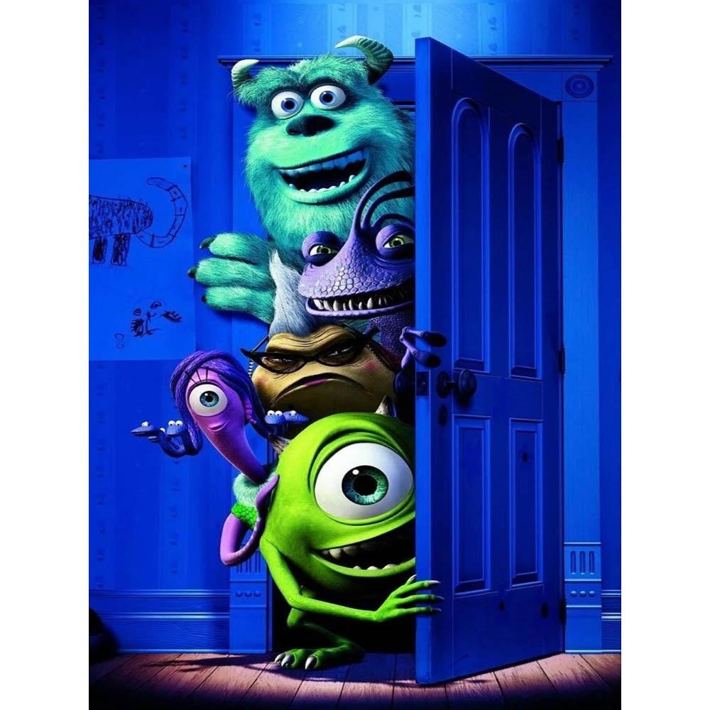 2026 New Disney Monsters Inc Diamond Embroidery Cartoon Round Diamond Painting New Mosaic Puzzle Rhinestones Home Wall Decor
