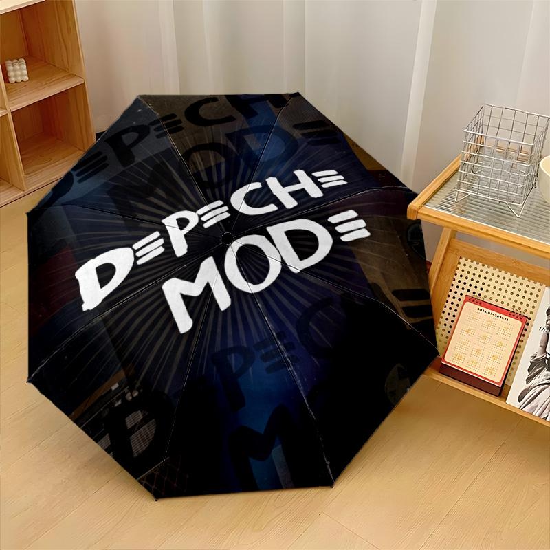 Принт Depeche Mode 8?Автоматический зонт с ребрами, ветрозащитный, легкий, складной, для путешествий на открытом воздухе