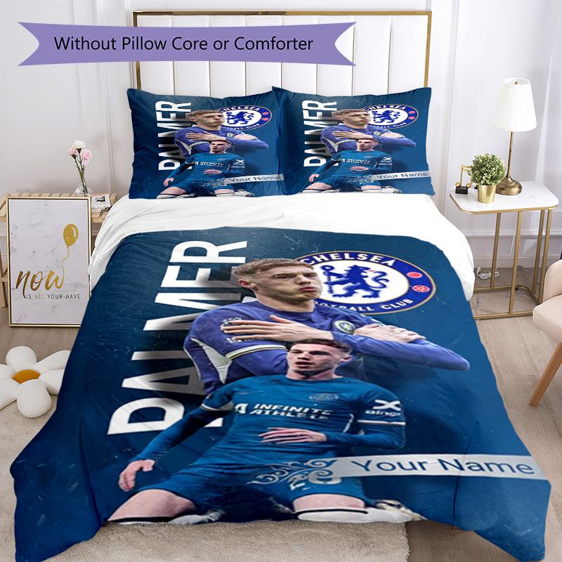 Chelsea Fc Football Player Customize Text Bedding Set Perfect for Living Rooms Wrinkle Resistant Home Decor Birthday/Christmas Gift Idea