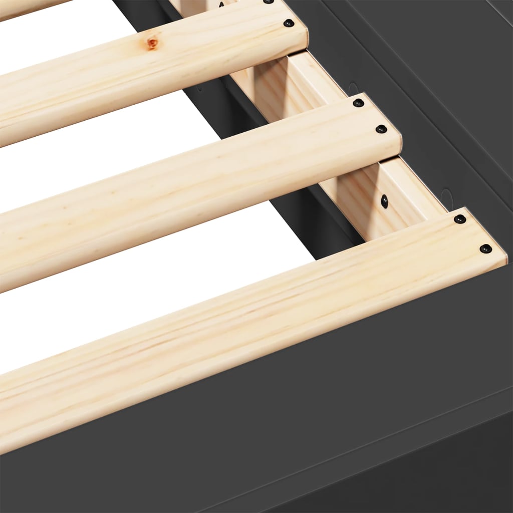 Bed Frame Black 75x190 cm Particleboard