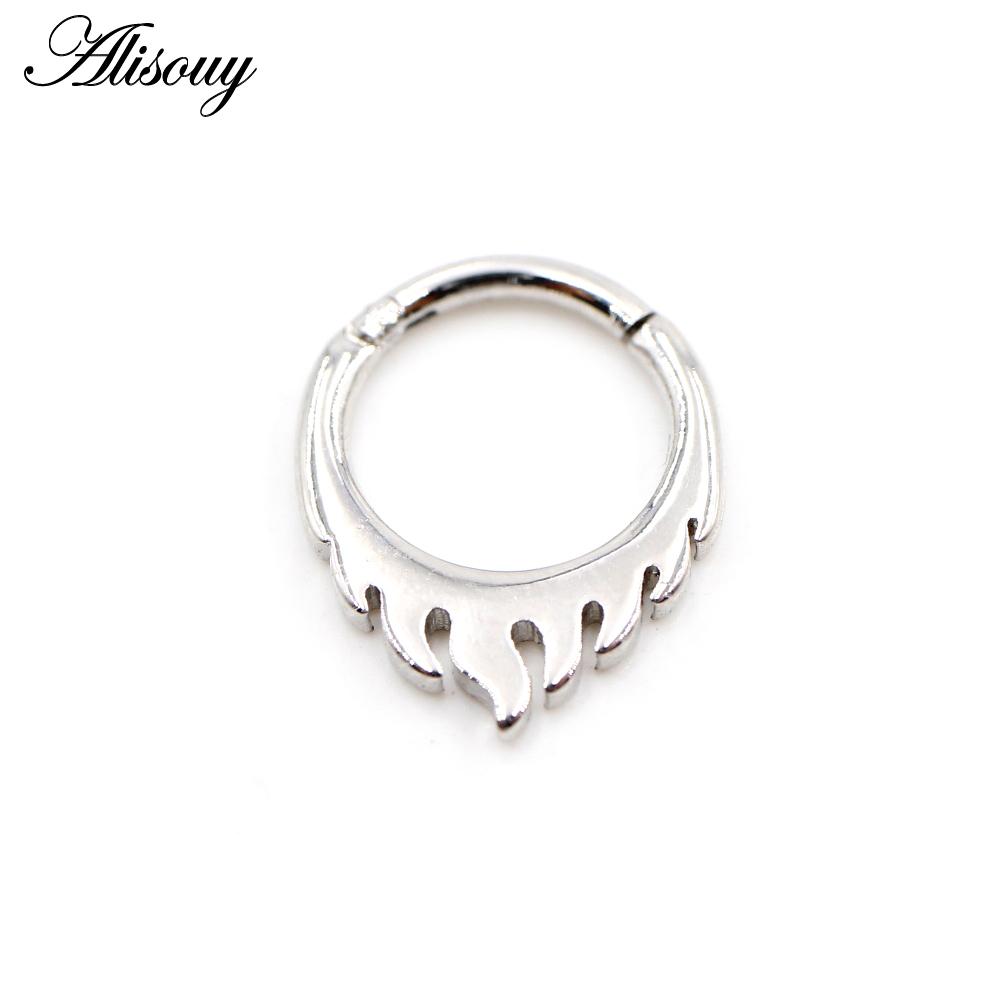 Alisouy 1PC Нержавеющая сталь Летучая мышь Пчела Змея Лист Нос Кольцо Daith Пирсинг Украшения Серьги-кольца для козелка хряща Спиральные серьги