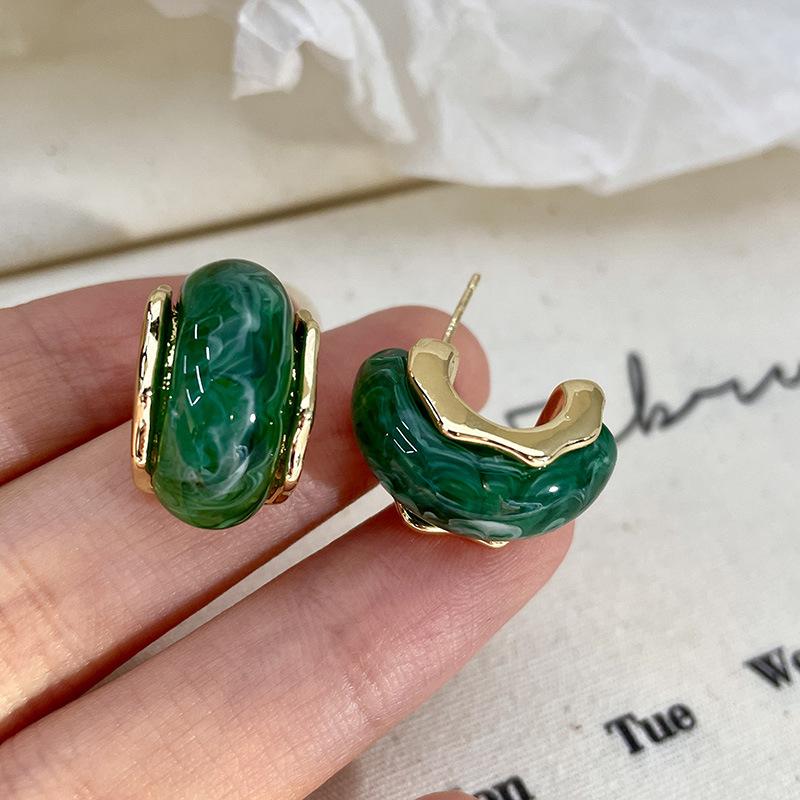 Классические серьги среднего размера для женщин и девочек с эмалью и цветком, серьги-клипсы, винтажные элегантные женские вечерние аксессуары для банкетов высокого класса, ювелирные изделия