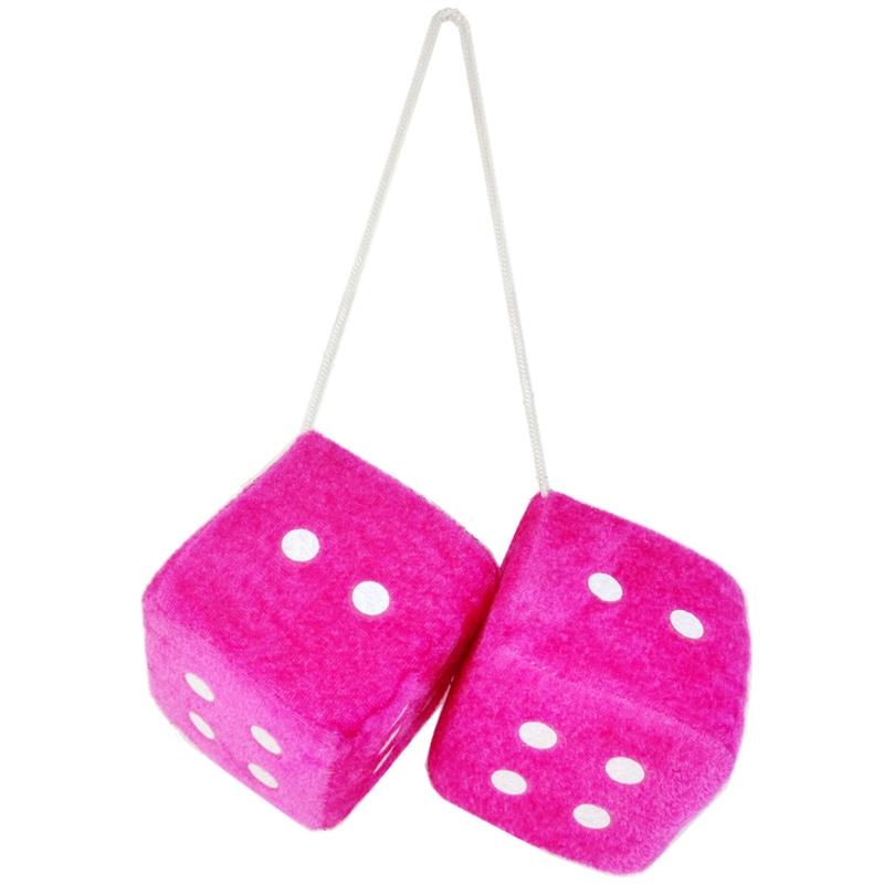 4/6/7/7.5cm Fuzzy Multicolor Plush Dices Car Hanging Pendant New Year Dice Velvet Dice Model Decoration Rearview Mirrors Styling