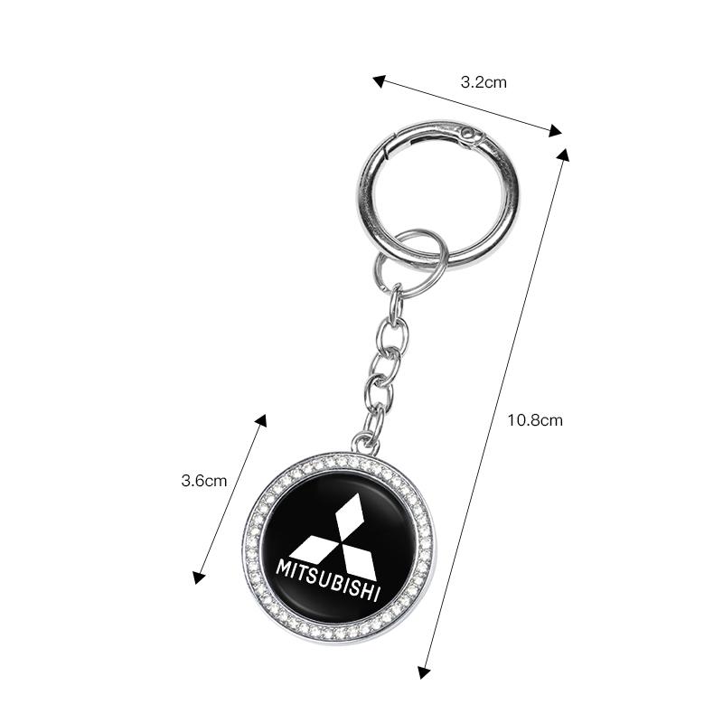 Diamond Car Key Ring Key Chain Auto Accessories For Mitsubishi Lancer Ralliart ASX Mirage Pajero Xpander Attrage L200 Eclipse