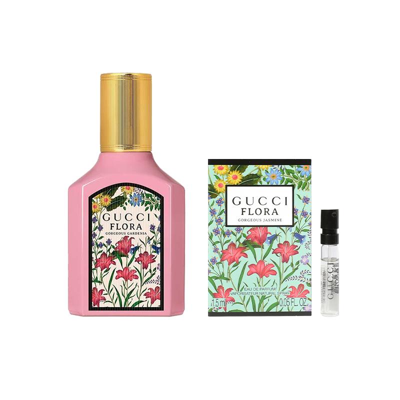 Gucci Flora Gorgeous Gardenia Eau De Parfum+Gucci Flora Gorgeous Jasmine Eau De Parfum Sample Kit