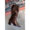 Omni Black Pointed Nose Thick -base Long Woman Boots