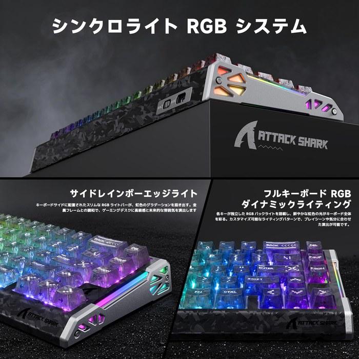 ATTACK SHARK R68HE Клавиатура с быстрым триггером и проводным подключением & R11ULTRA Игровой набор клавиатура + мышь с тремя режимами2-в-1 Магнитный переключатель 8000 Гц, 49 г Беспроводной