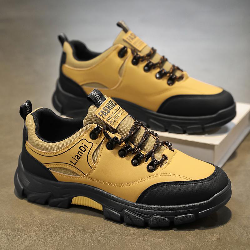 Новая мужская спортивная обувь для хайкинга 2025 Мужская нескользящая тренировочная обувь Кожаная уличная обувь больших размеров 48 Осенняя обувь для хайкинга и бега