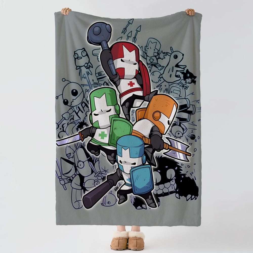 Игра C-Castle Crashers-S Плотное Уютное Фланелевое Одеяло, Многоцелевое Использование В Помещении На Улице Ежедневный Сон