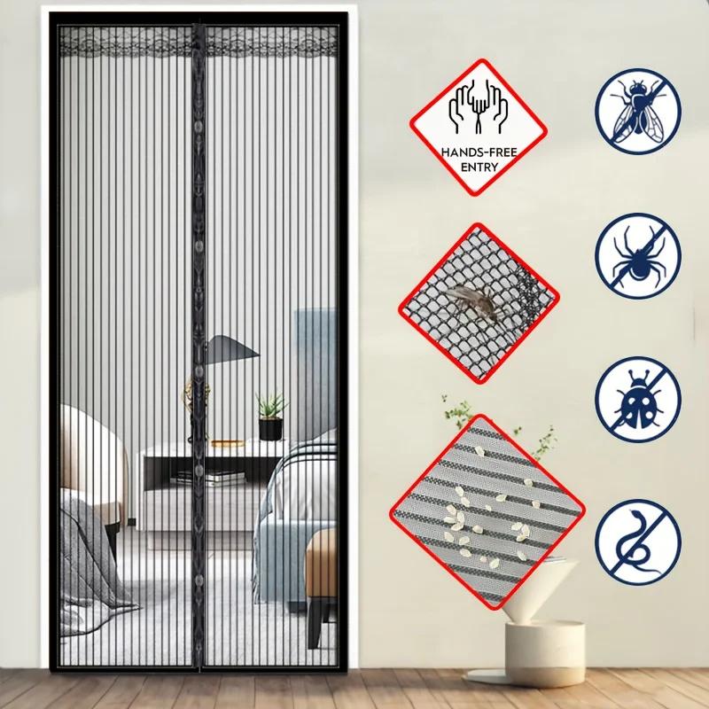 Магнитная дверная сетка москитная сетка черная муха насекомое невидимая самоклеящаяся для кухни в помещении гостиной