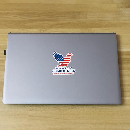 Patriotic Eagle Flag Stickers Charlie Kirk Freedom-Themed Decals for Car Laptop Skateboard Luggage Creative Patriotic Design Bumper Fridge Sticker