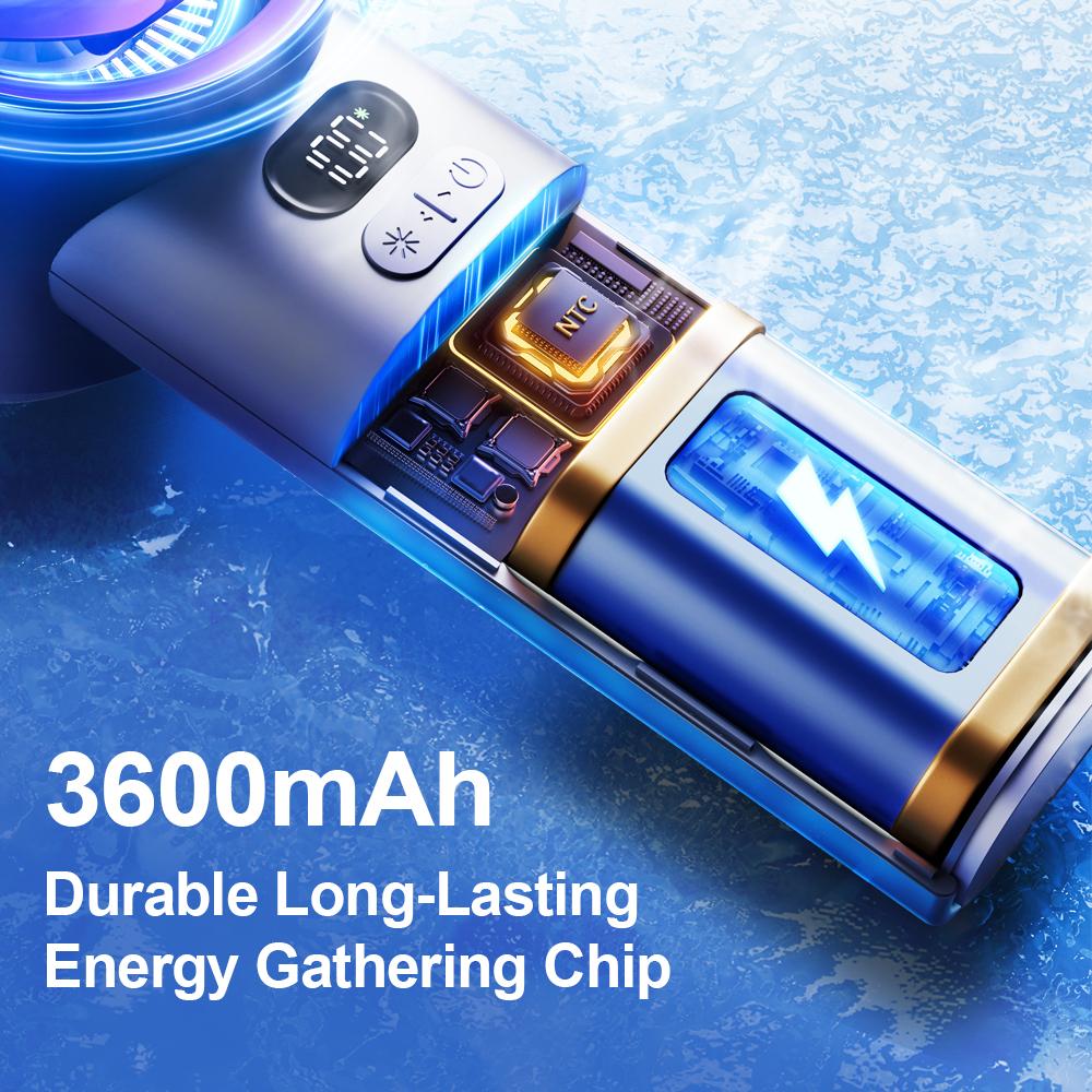 Refrigeration Ice Compress Handheld Small Fan 100 Gears Infinitely Adjustable Small USB Mini Desktop Bedroom Outdoor Ice Fan